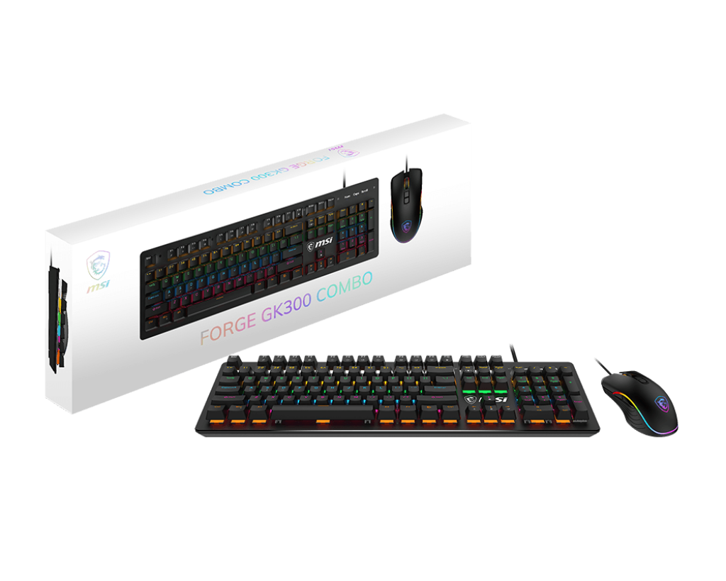 COMBO PACK MSI FORGE GK300 GAMING KEYBOARD & MOUSE