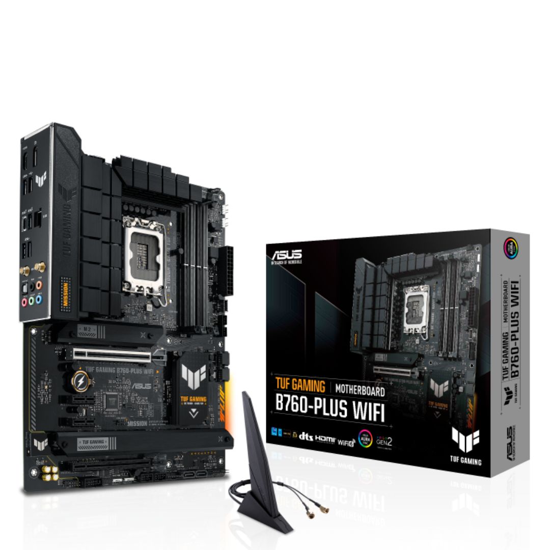 ASUS B760 TUF GAMING B760-PLUS WIFI Intel LGA 1700 ATX Motherboard 128GB,DDR5,1xPCIe 5.0 x16, 3xM.2,4 xSATA,1xHDMI,1xDP,1xVGA.2.5Gb Ethernet