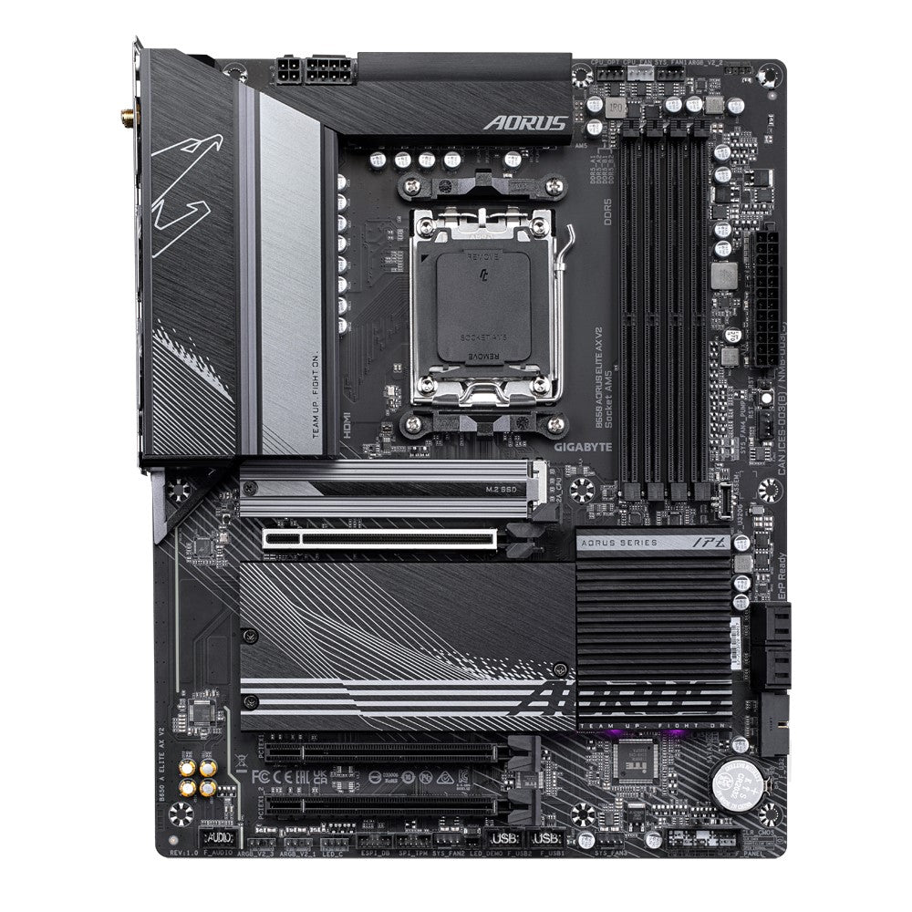Gigabyte B650 AORUS ELITE AX V2 AMD AM5 ATX Motherboard 4x DDR5~128GB,3x PCIe x16, 3x M.2, 4x SATA 6, 7x USB 3.2, 1x USB-C, 4x USB 2.0