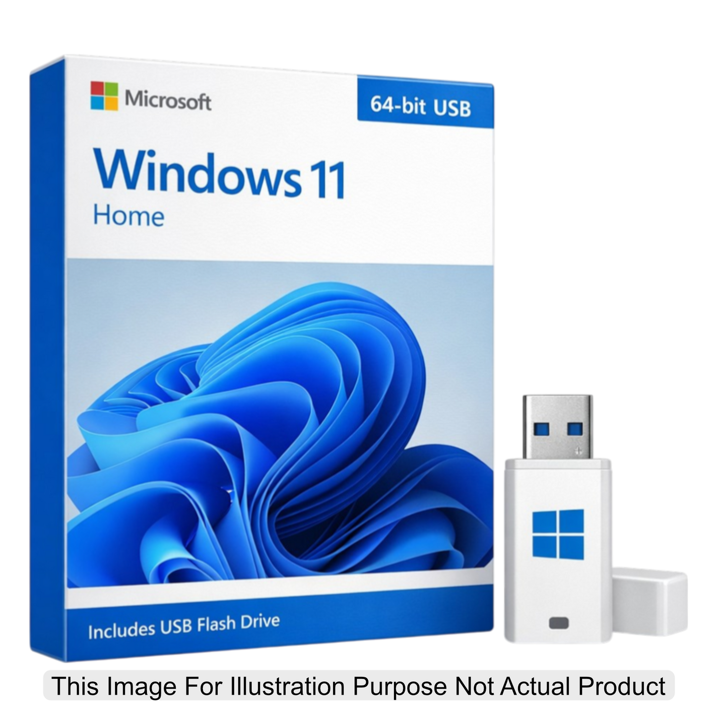 Microsoft Windows 11 Home Retail 64-bit USB Flash Drive Microsoft