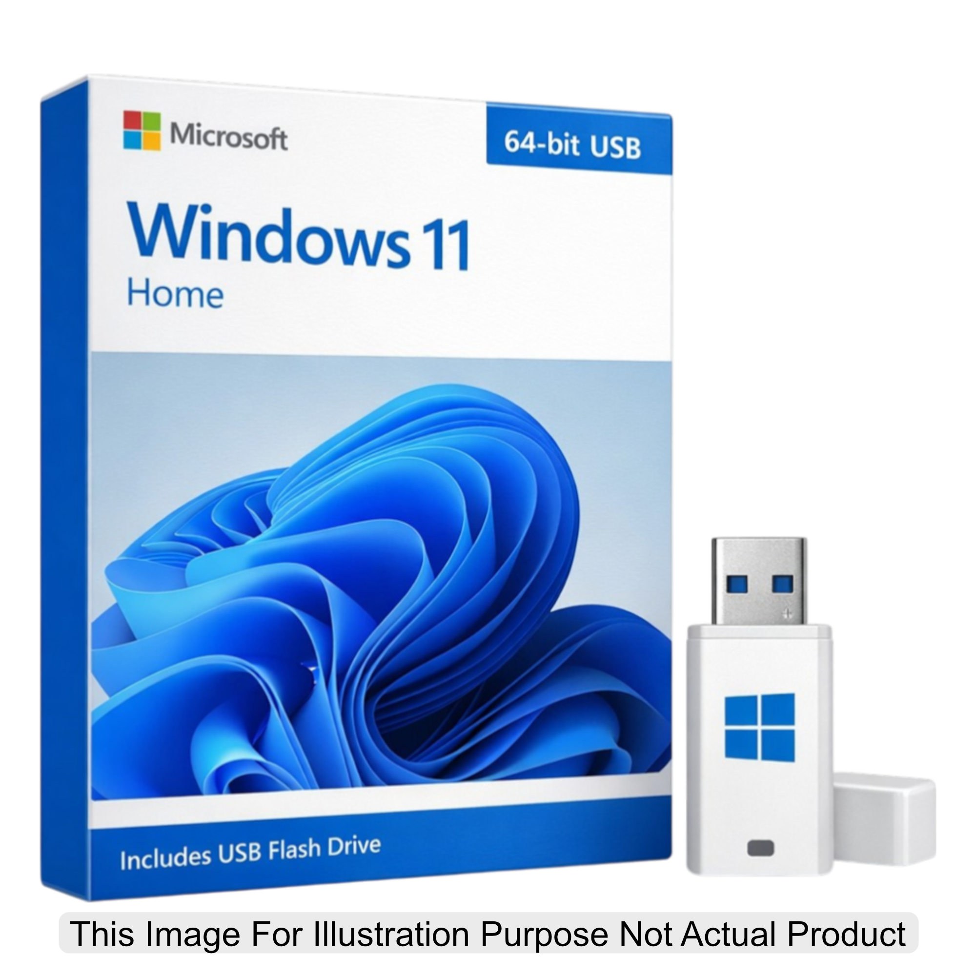 Microsoft Windows 11 Home Retail 64-bit USB Flash Drive Microsoft